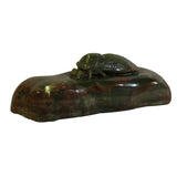 Chinese Oriental Stone Carved Cicada Paperweight Fengshui Display Figure cs5076S