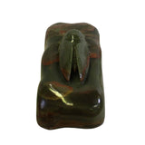 Chinese Oriental Stone Carved Cicada Paperweight Fengshui Display Figure cs5076S