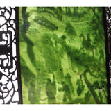 Chinese Vintage Spinach Green Stone Scenery Carving Table Top Wall Panel Display cs5090S
