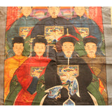 Chinese Hand-painted Canvas Color Ink Ancestors Painting Art cs5096S