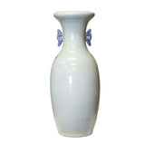 Chinese Handmade Light Pale Blue Porcelain Flower Graphic Vase cs5101S