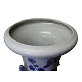 Chinese Handmade Light Pale Blue Porcelain Flower Graphic Vase cs5101S