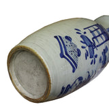 Chinese Handmade Light Pale Blue Porcelain Flower Graphic Vase cs5101S