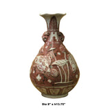 Handmade Ceramic Red White Dimensional Fishes Pattern Vase Jar cs5115S