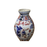 Handmade Ceramic Red Blue White Dimensional People Vase Jar cs5116
