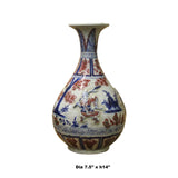 Handmade Ceramic Red Blue White Dimensional People Vase Jar cs5133S