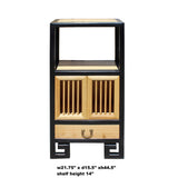 Oriental Black Rim Natural Wood Narrow Storage Display Bookcase Cabinet cs5168S
