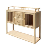 Chinese Raw Wood Open Display Storage Side Table Cabinet cs5191S