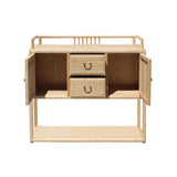 Chinese Raw Wood Open Display Storage Side Table Cabinet cs5191S
