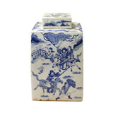 blue white jar - square jar - Porcelain box