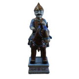 Oriental Vintage Handmade Ceramic Qing Man Riding Horse Figure cs5211S