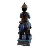 Oriental Vintage Handmade Ceramic Qing Man Riding Horse Figure cs5211S