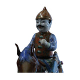 Oriental Vintage Handmade Ceramic Qing Man Riding Horse Figure cs5211S