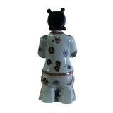 Oriental Vintage Ceramic Kneeling Lady Holding Dish Figure cs5216S
