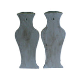 Pair Ceramic Golden Base Enamel Flower Half Hexagon Wall Vases cs5223S