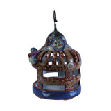 Chinese Vintage Handmade Red Ceramic Birdcage Shape Display Figure cs5231S