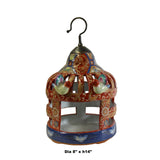 Chinese Vintage Handmade Red Ceramic Birdcage Shape Display Figure cs5231S