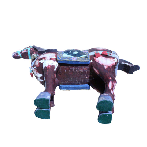 Chinese Vintage Oriental Bone Tiles War-field Art Decor Horse Figure cs5239S