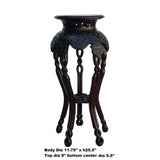Chinese Huali Rosewood Two Brown Round Curved Legs Plant Stand cs5249S