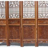 Chinese Brown Geometric Pattern Theme Wood Panel Floor Screen cs5260S
