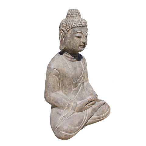 Chinese Oriental Stone Sitting Buddha Amitabha Shakyamuni Statue cs529 ...