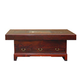 Oriental Rectangular Bold Thick Wood Drawers Coffee Table cs5305S