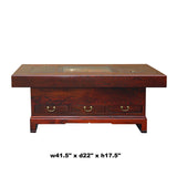 Oriental Rectangular Bold Thick Wood Drawers Coffee Table cs5305S