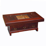 Oriental Rectangular Bold Thick Wood Drawers Coffee Table cs5305S