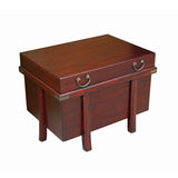 Asian Brown Stain Korean Style Trunk Storage Chest Table cs5312S