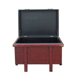 Asian Brown Stain Korean Style Trunk Storage Chest Table cs5312S