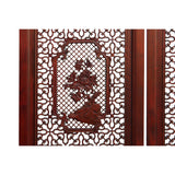 Chinese Reddish Brown Stain 4 Seasons Flower Wood Panel Floor Screen cs5321S