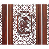 Chinese Reddish Brown Stain 4 Seasons Flower Wood Panel Floor Screen cs5321S