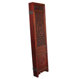 Chinese Reddish Brown Stain 4 Seasons Flower Wood Panel Floor Screen cs5321S