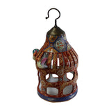 Chinese Vintage Handmade Red Ceramic Birdcage Shape Display Figure cs5330S