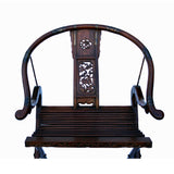 Chinese Elm Wood Horseshoes Curved Back Folding Armchair cs5369S