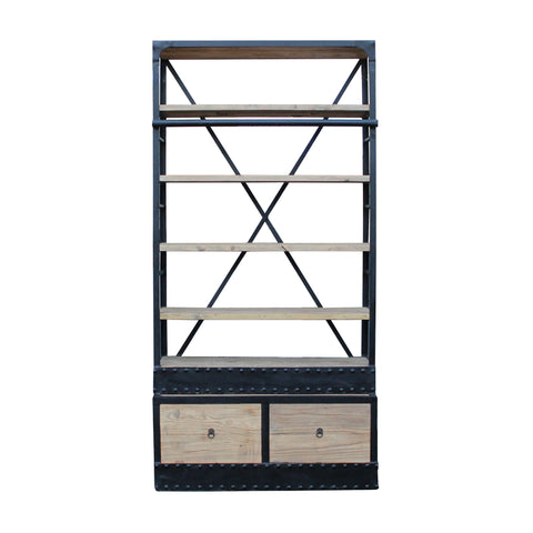 industrial style - bookcase - driftwood display cabinet