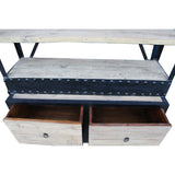 Iron Frame Driftwood Shelves Industrial Bookcase Display Cabinet cs5414S