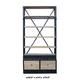 Iron Frame Driftwood Shelves Industrial Bookcase Display Cabinet cs5414S