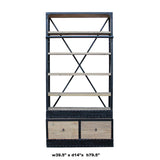 Iron Frame Driftwood Shelves Industrial Bookcase Display Cabinet cs5414S