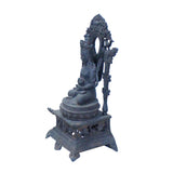 Vintage Iron Metal Finish Rustic Kwan Yin On Pedestal Statue cs5456S