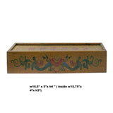 Chinese Distressed Yellow Lacquer Chinoiserie Long Rectangular Treasure Box cs5461S