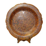 wood plate - lacquer plate - oxblood red plate