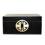 rectangular box - black accent box - oriental leather box