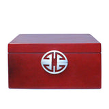 rectangular box - red lacquer box - oriental storage box