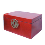 red lacquer box - rectangular box - oriental storage box