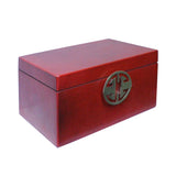 red lacquer box - rectangular box - oriental storage box