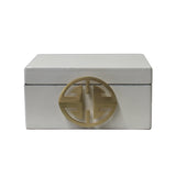 white lacquer box - rectangular box - oriental storage box