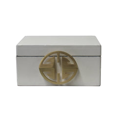 Oriental Round Hardware White Rectangular Container Box Large cs5518CS Oriental Round Hardware White Rectangular Container Box Large cs5518CS