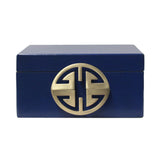 blue lacquer box - oriental storage box - rectangular box
