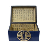 Oriental Round Hardware Royal Blue Rectangular Container Box Large cs5519CS